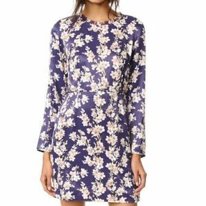CLUB MONACO Purple Pink Kaveh Floral Print Chiffon Trim Dress size 0 @i